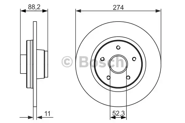 0986479695 BOSCH Тормозной диск