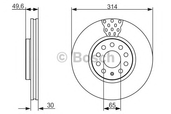 0986479735 BOSCH Диск тормозной