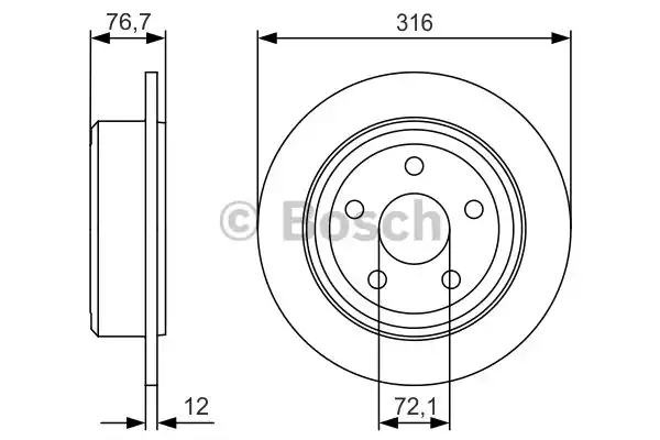 Тормозной диск BOSCH 0986479R08