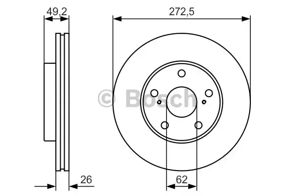 0986479R45 BOSCH Тормозные диски