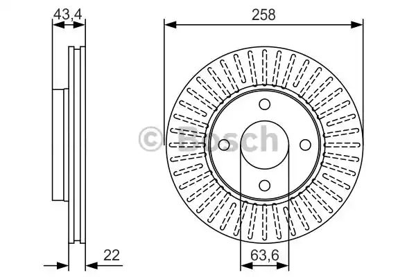 0986479R64 BOSCH Тормозные диски