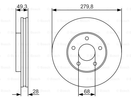 Тормозной диск BOSCH 0986479R90