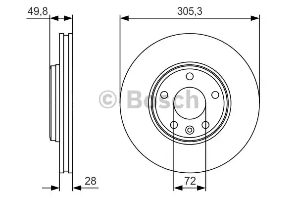 0986479R93 BOSCH Тормозные диски