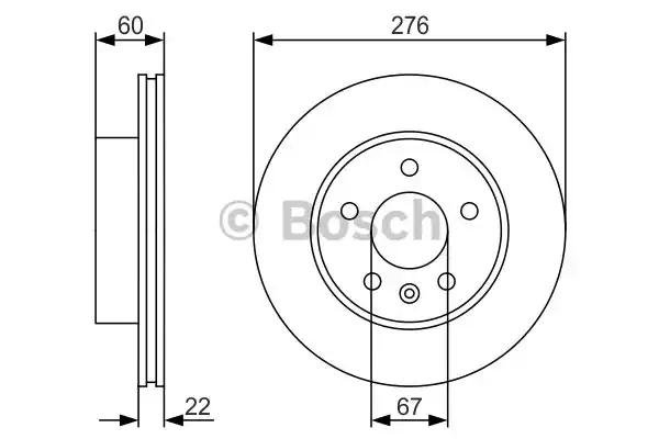 0986479R95 BOSCH Тормозные диски