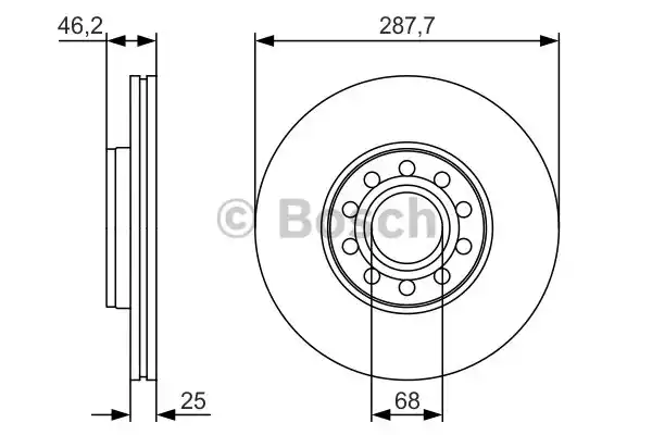 0986479S19 BOSCH Тормозные диски