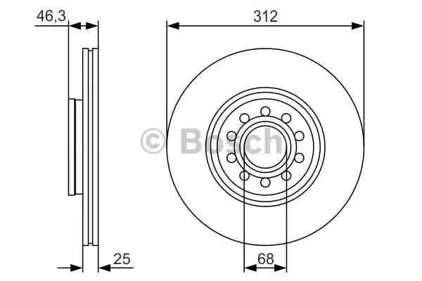 0986479S23 BOSCH Тормозные диски