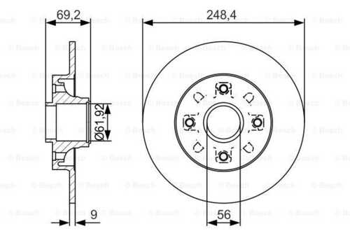 0986479S43 BOSCH Тормозные диски