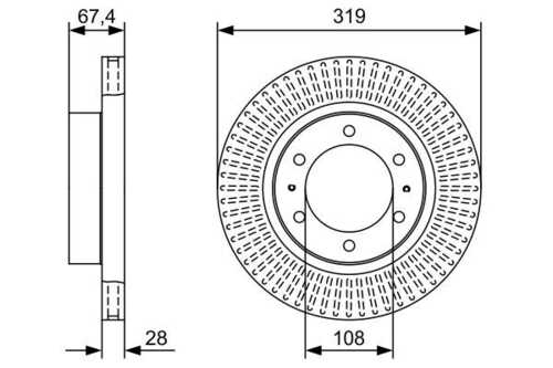 0986479W47 BOSCH Тормозные диски