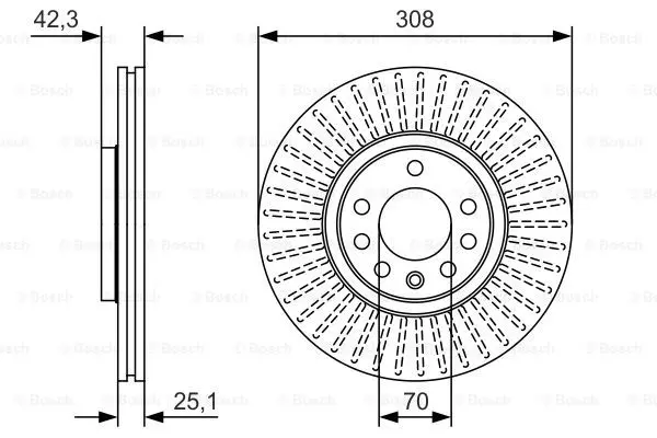 0986479W59 BOSCH Тормозной диск