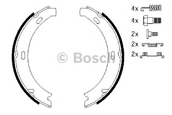 Колодки тормозные барабанные BOSCH 0986487584