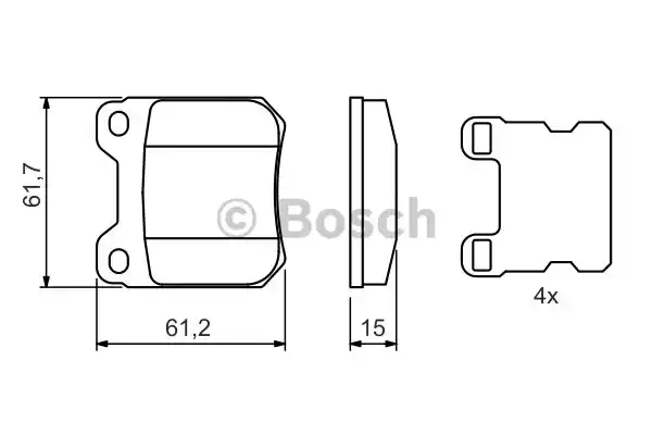 0986490500 BOSCH Тормозные колодки