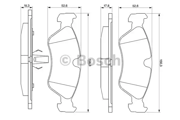 0986491900 BOSCH Тормозные колодки