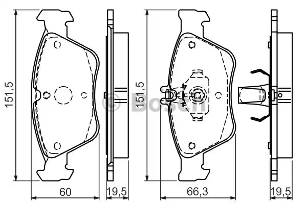 Тормозные колодки BOSCH 0986494002