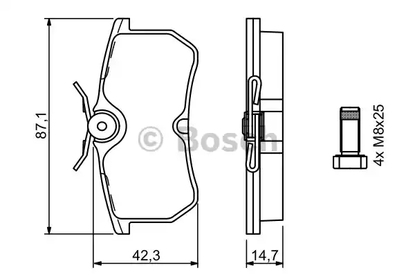 Тормозные колодки BOSCH 0986494011