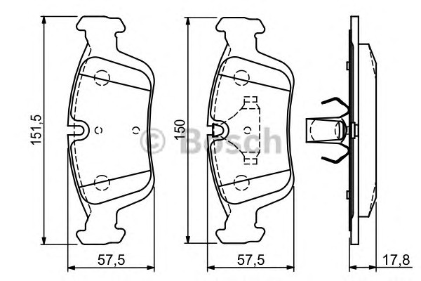 0986494015 BOSCH Тормозные колодки