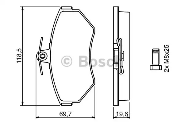 0986494021 BOSCH Тормозные колодки