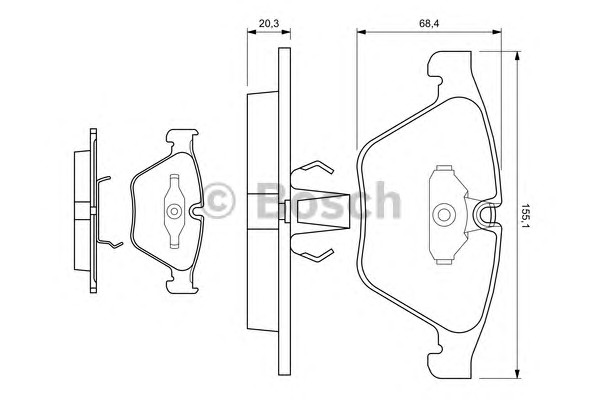 0986494036 BOSCH Тормозные колодки