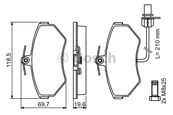 0986494042 BOSCH Тормозные колодки