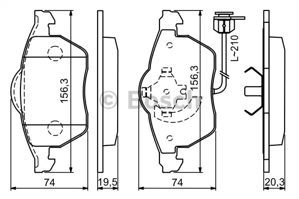 0986494050 BOSCH Тормозные колодки