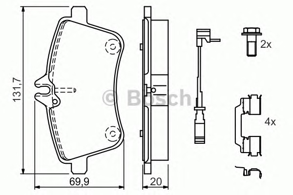 Тормозные колодки BOSCH 0986494085