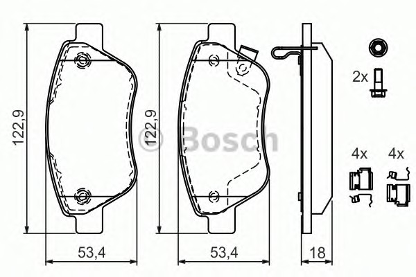 0986494092 BOSCH Тормозные колодки