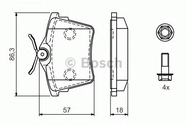 0986494095 BOSCH Тормозные колодки