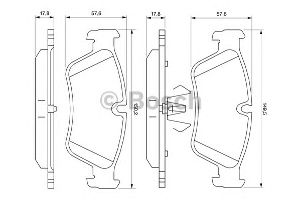 0986494096 BOSCH Тормозные колодки