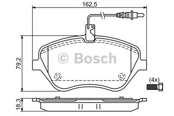 0986494098 BOSCH Тормозные колодки