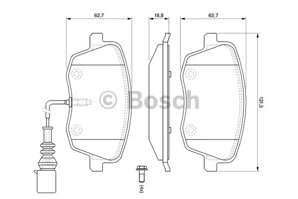 Тормозные колодки BOSCH 0986494105