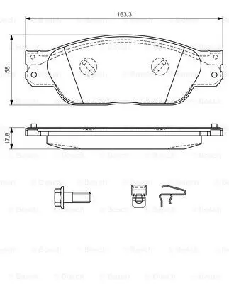 Комплект тормозных колодок дискового тормоза BOSCH 0986494141