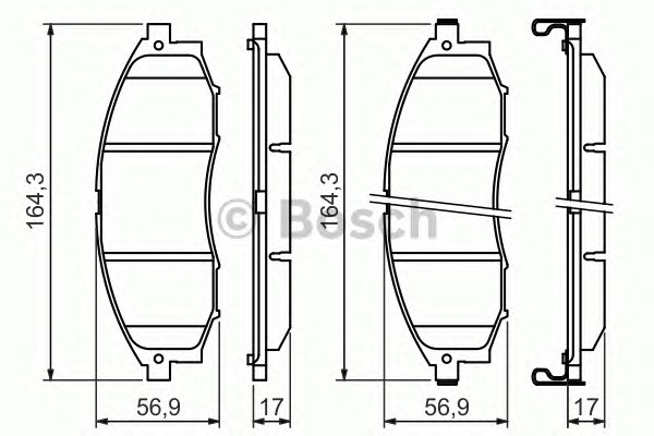 Комплект тормозных колодок дискового тормоза BOSCH 0986494152