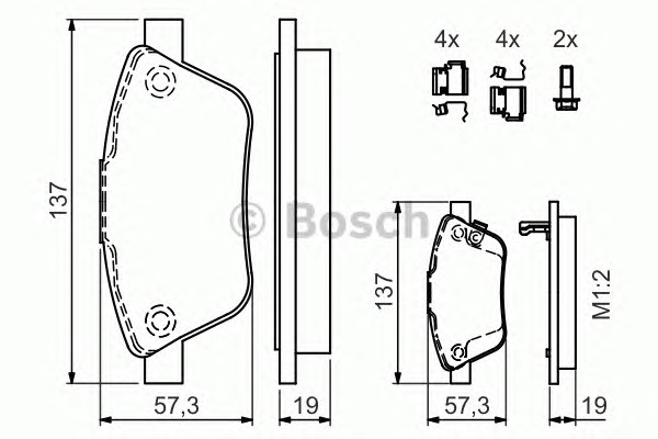 Тормозные колодки BOSCH 0986494157