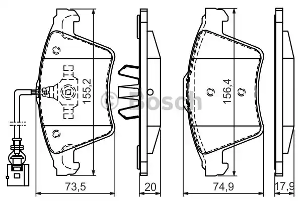 0986494164 BOSCH Тормозные колодки