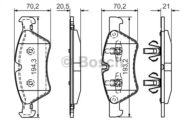 Тормозные колодки BOSCH 0986494165