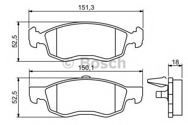 0986494197 BOSCH Тормозные колодки