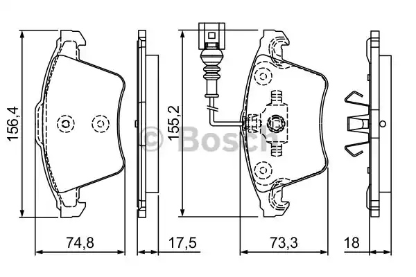 0986494203 BOSCH Тормозные колодки