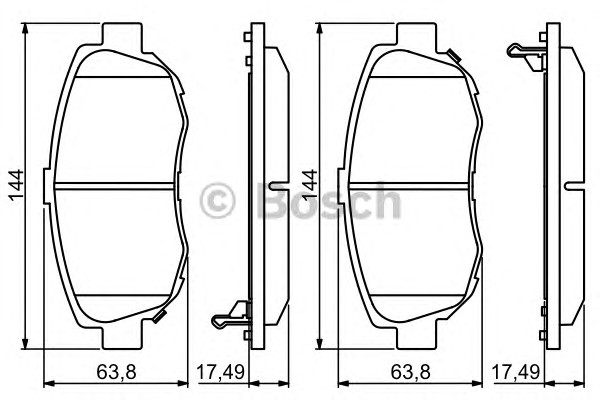 0986494211 BOSCH Тормозные колодки