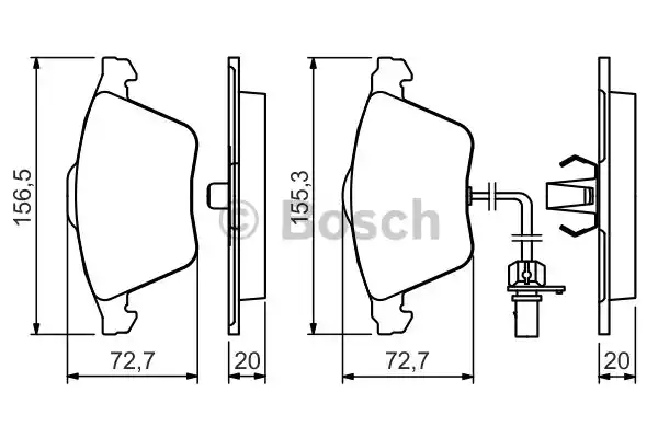 0986494283 BOSCH Тормозные колодки