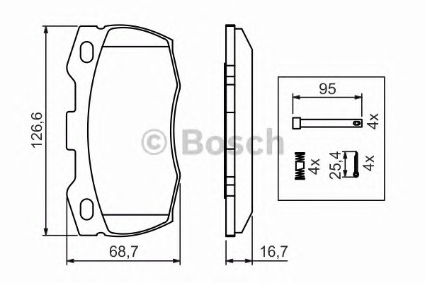 0986494291 BOSCH Колодки тормозные дисковые