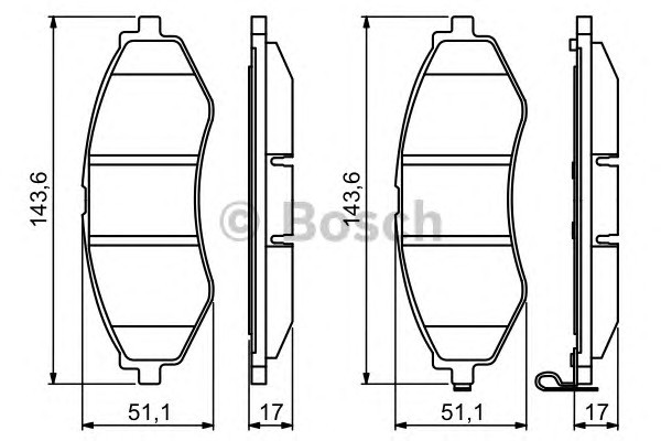 0986494343 BOSCH Колодки тормозные дисковые