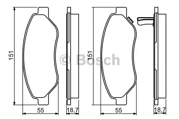 Комплект тормозных колодок дискового тормоза BOSCH 0986494345