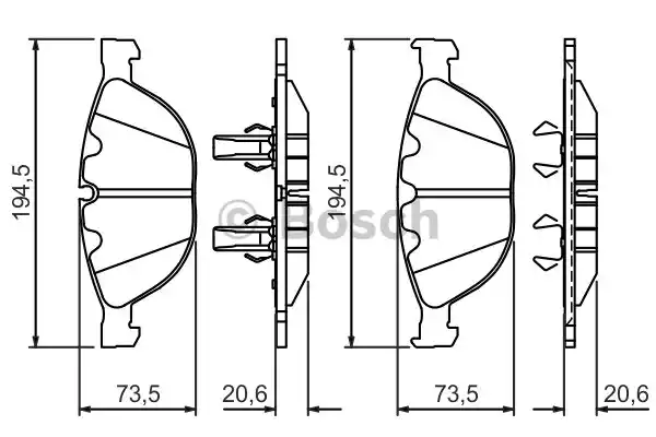 Тормозные колодки BOSCH 0986494349