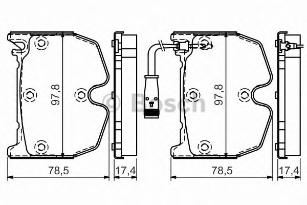Комплект тормозных колодок дискового тормоза BOSCH 0986494364