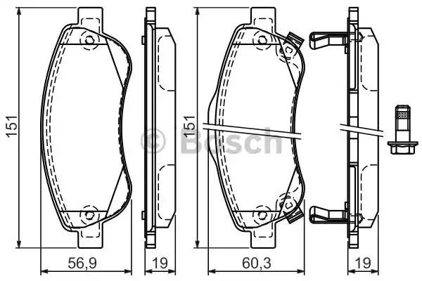 0986494379 BOSCH Тормозные колодки