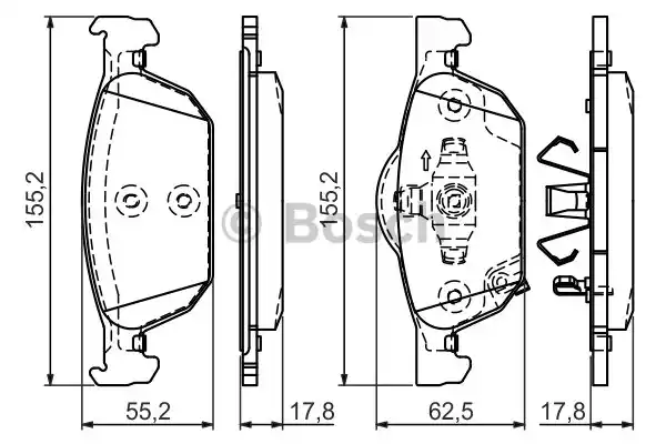 0986494383 BOSCH Тормозные колодки