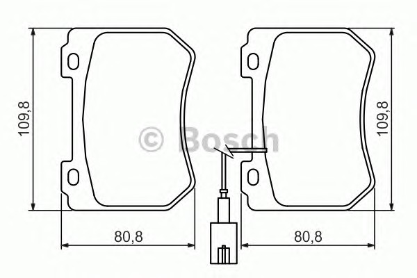 Комплект тормозных колодок дискового тормоза BOSCH 0986494402