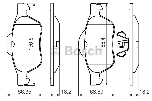 0986494439 BOSCH Тормозные колодки