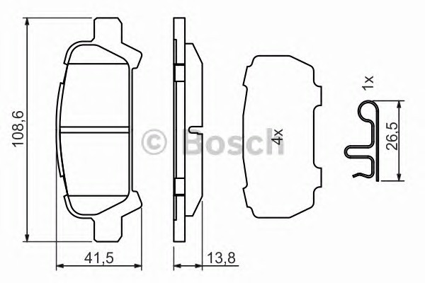 0986494445 BOSCH Колодки тормозные дисковые