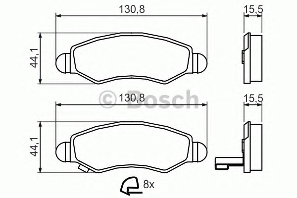 0986494458 BOSCH Тормозные колодки