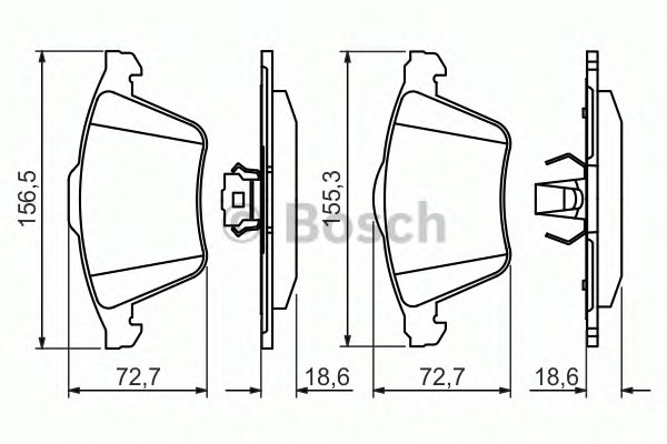 Тормозные колодки BOSCH 0986494492